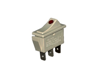 Кнопка-выключатель SR-32N-L-T-1-GE-GE-R-0-0-4-RE 16A/250V серая с подсветкой