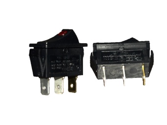Кнопка-выключатель SR-32N-L-T-1-BK-BK-R-0-0-4-RE 16A/250V черная с подсветкой